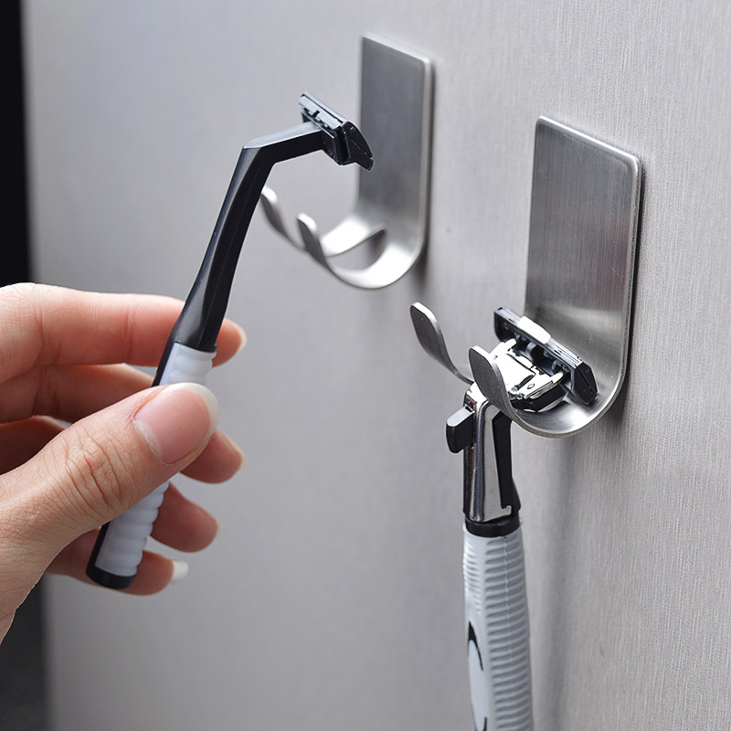 Suporte Barbeador Lâmina Barbear gilete Gancho Multiuso Inox Adesivo ...