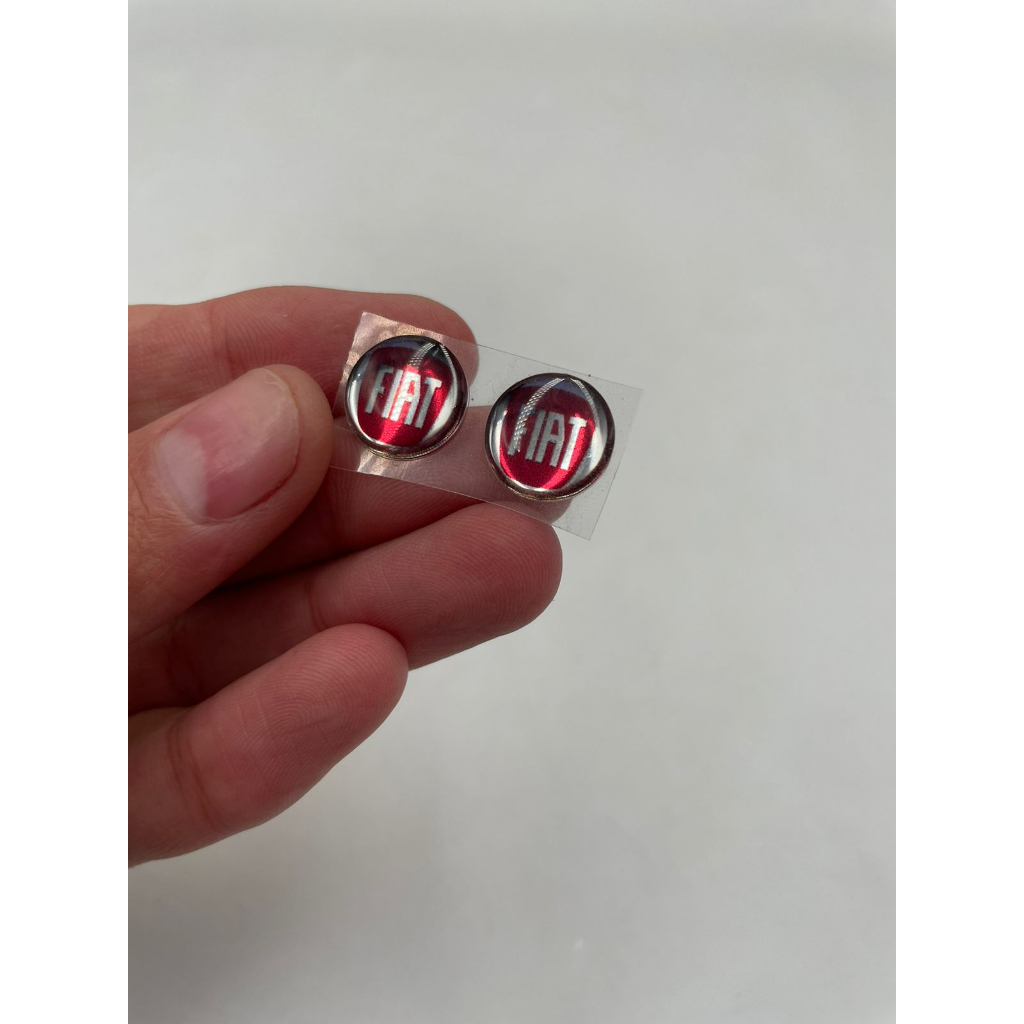 Emblemas Adesivos Chave Canivete Vermelho 14 Mm Logo Fiat