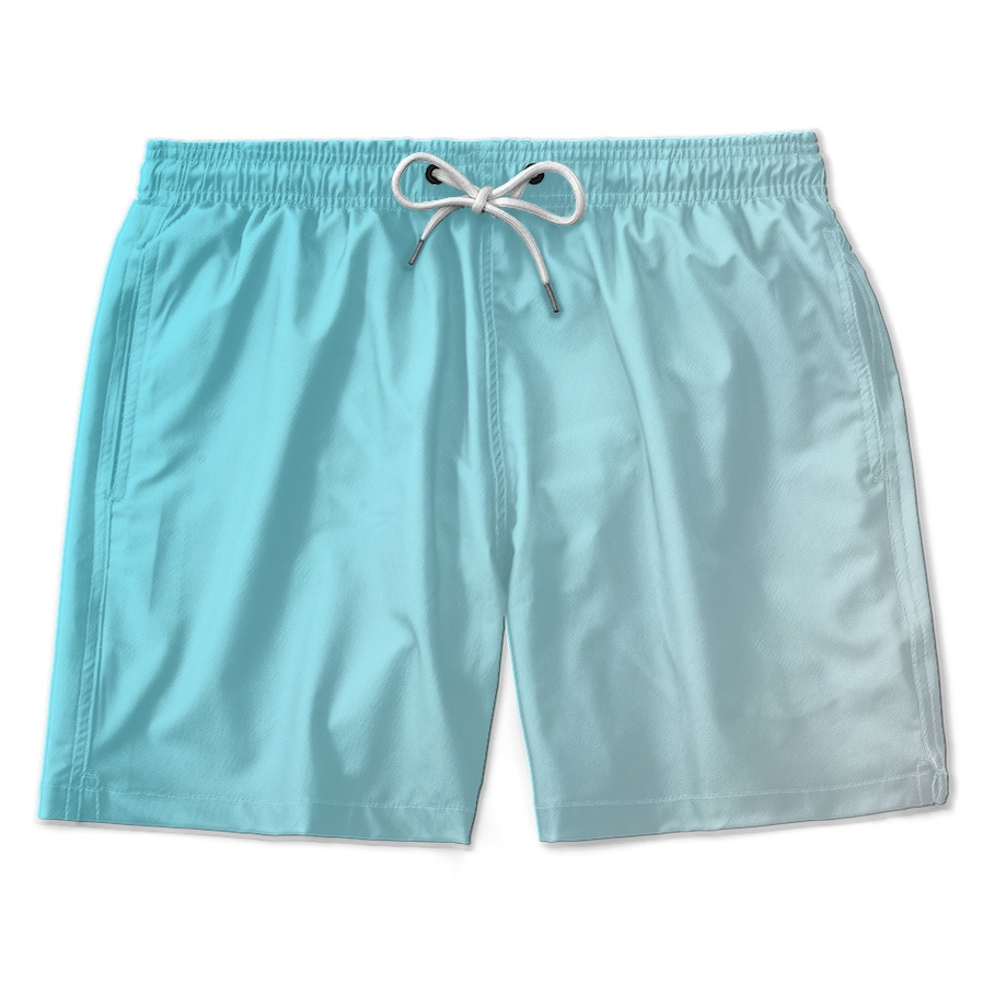 Bermuda Praia Masculino Short Tactel Degradê Tons Piscina Azul