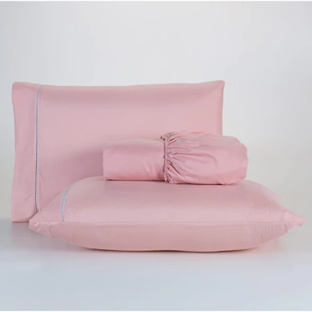 Jogo de lençol casal com elastico 3 peças percal 400 fios acetinado toque macio