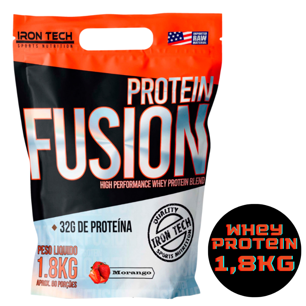 Whey Protein Iron Tech Fusion 1,8kg – Whey 3w Isolado Concentrado Hidrolisado – 32g de Proteinas