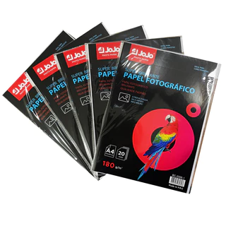 Papel Fotográfico 180G Glossy A4 À Prova D'água Brilhante Premium 100 folhas JOJO