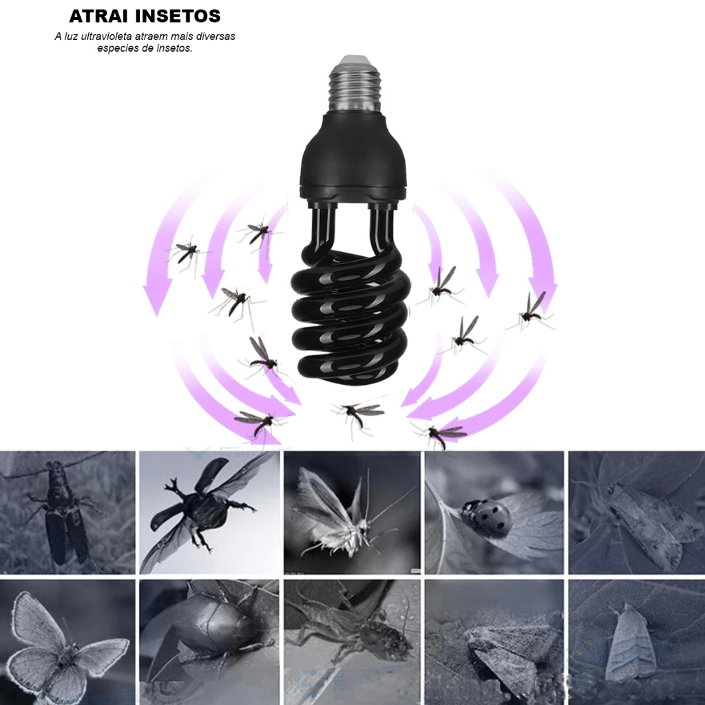 Lâmpada Luz Negra 30w Espiral - Efeito Neon - Energia Uv 127v