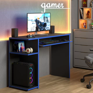 Mesa Gamer JM para Computador com Bordas Coloridas