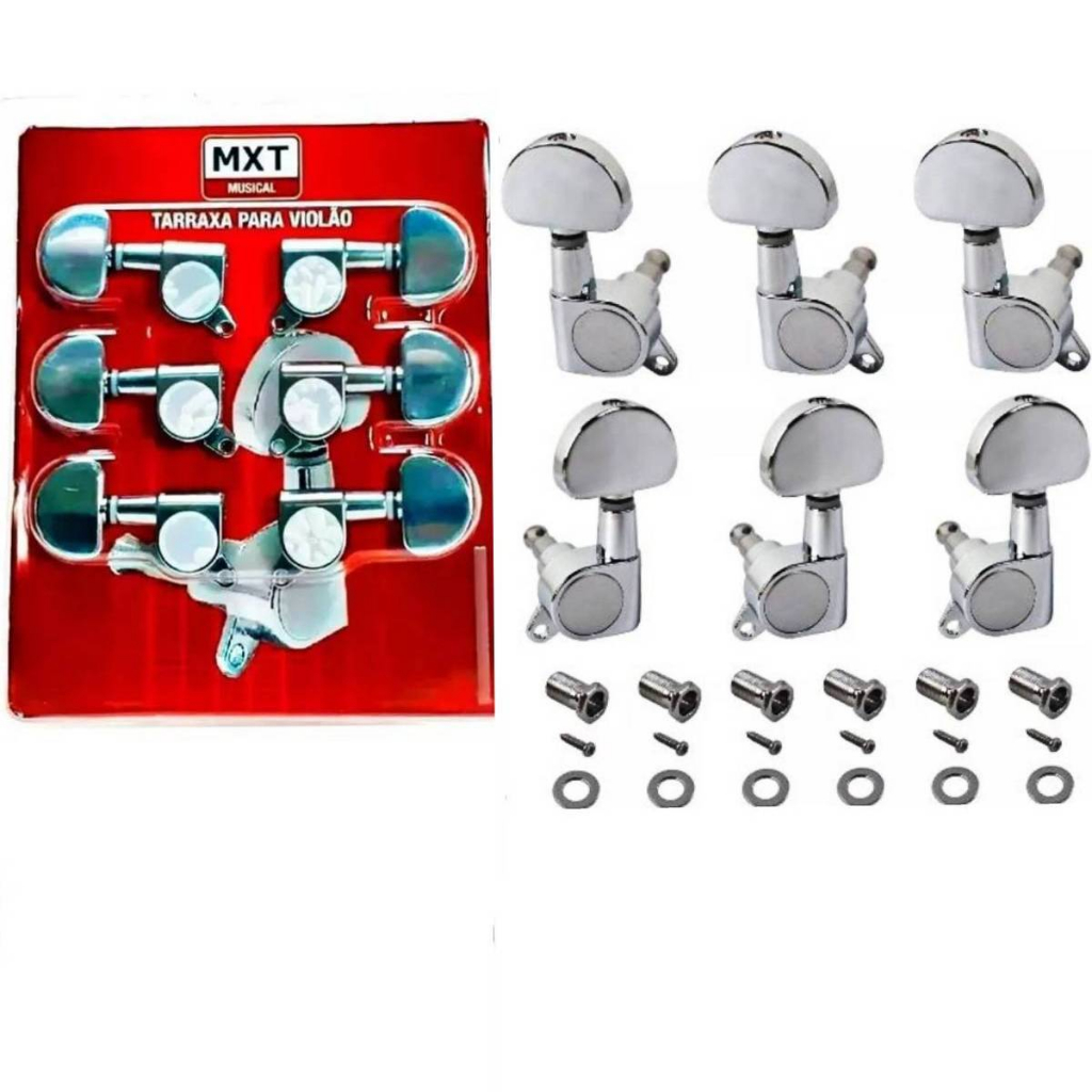 Tarraxa Tarracha Tarraxas Tarrachas De Aço Para Violão Blindada Mxt Nylon Ou Aço Original Com Nota Fiscal