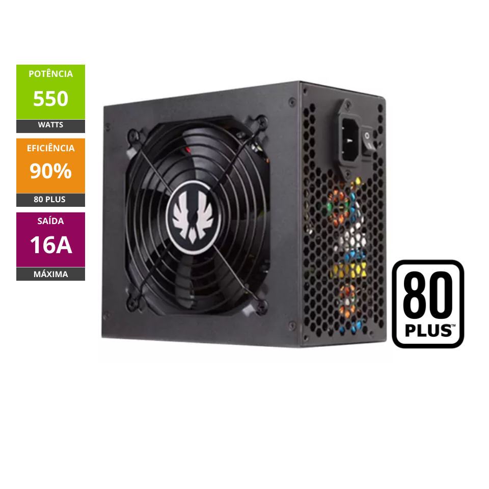 Fonte Alimentação Gamer ATX Gamemax 500W Real GM500 80 Plus Bronze Branca