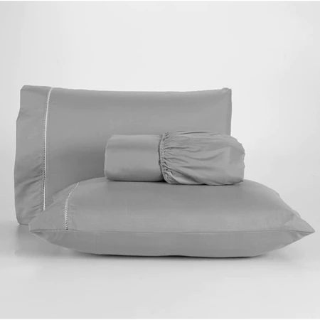 Jogo de lençol casal com elastico 3 peças percal 400 fios acetinado toque macio