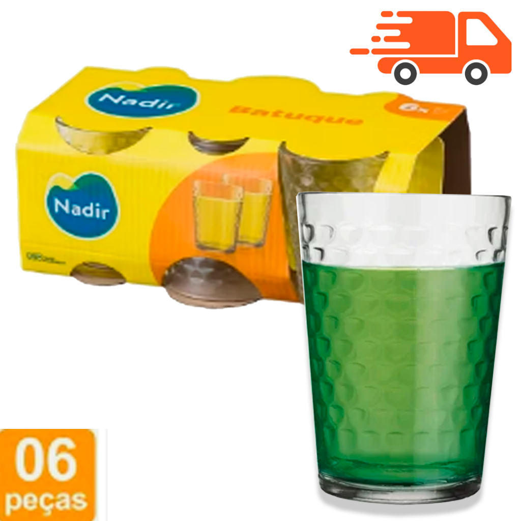 Copo Batuque 265mL Multiuso com 6 peças Vidro Incolor Nadir