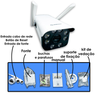 Câmera Ip Wifi Externa 2 Antenas Prova D 'água IP66 Hd Orbitronic ...