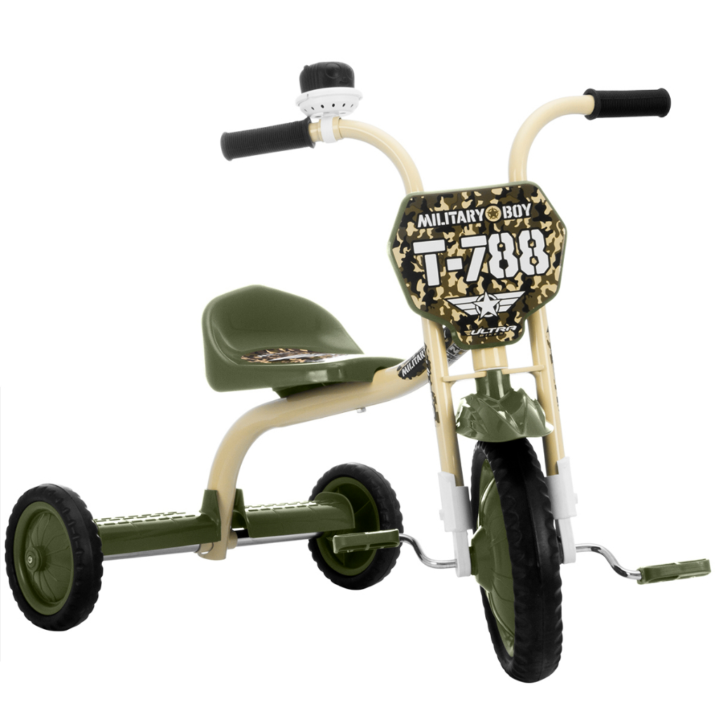 Triciclo Velotrol Patinete 3 Rodas Infantil Menino Masculino Militar Com cesto Template escolha o modelo