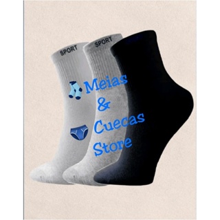 kit 12 Pares Meia Masculina Cano Alto Meias Sportiva Promoção Oferta