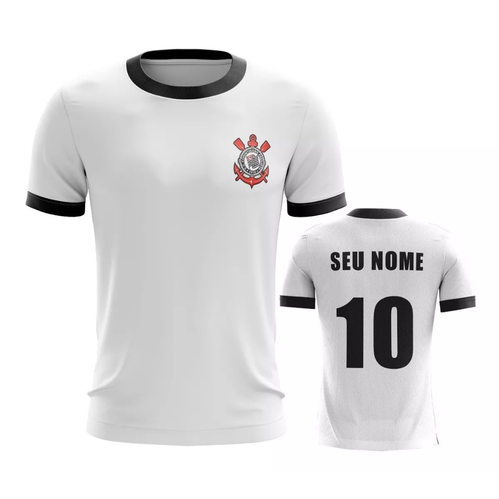 Camisa camiseta do Corinthians personalizada com o seu nome e numero ...