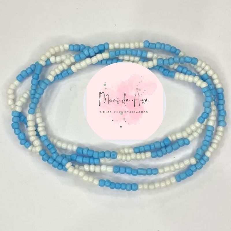 Guia de proteção azul e branca umbanda e candomblé | Shopee Brasil