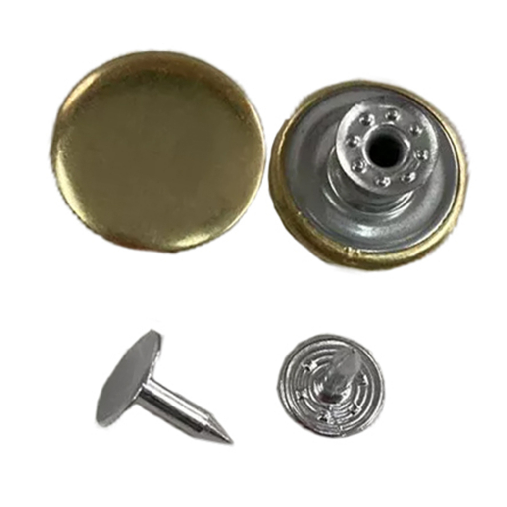 100un Botão Flex 17mm Dourado Calça Jeans Jaqueta Bermuda