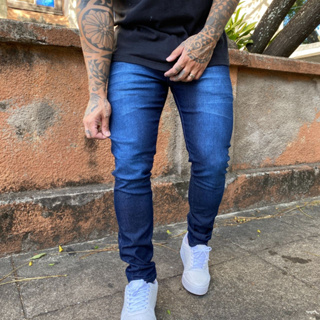 Calça Jeans Skinny Masculina Linha Premium Pistolada Com Bigode