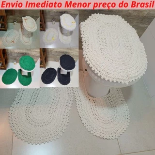 Tapete Jogo de Banheiro de Crochê 3 peças Feito a Mão