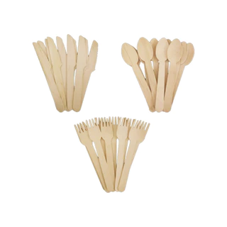 Talheres De Madeira 14cm Descartáveis Caixa 120 Uni