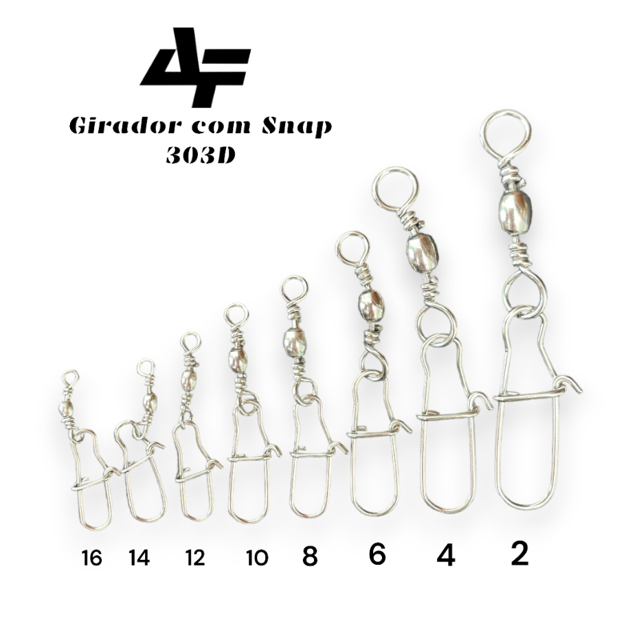 Girador com Snap 303D Albatroz Fishing Cartela - Tamanhos