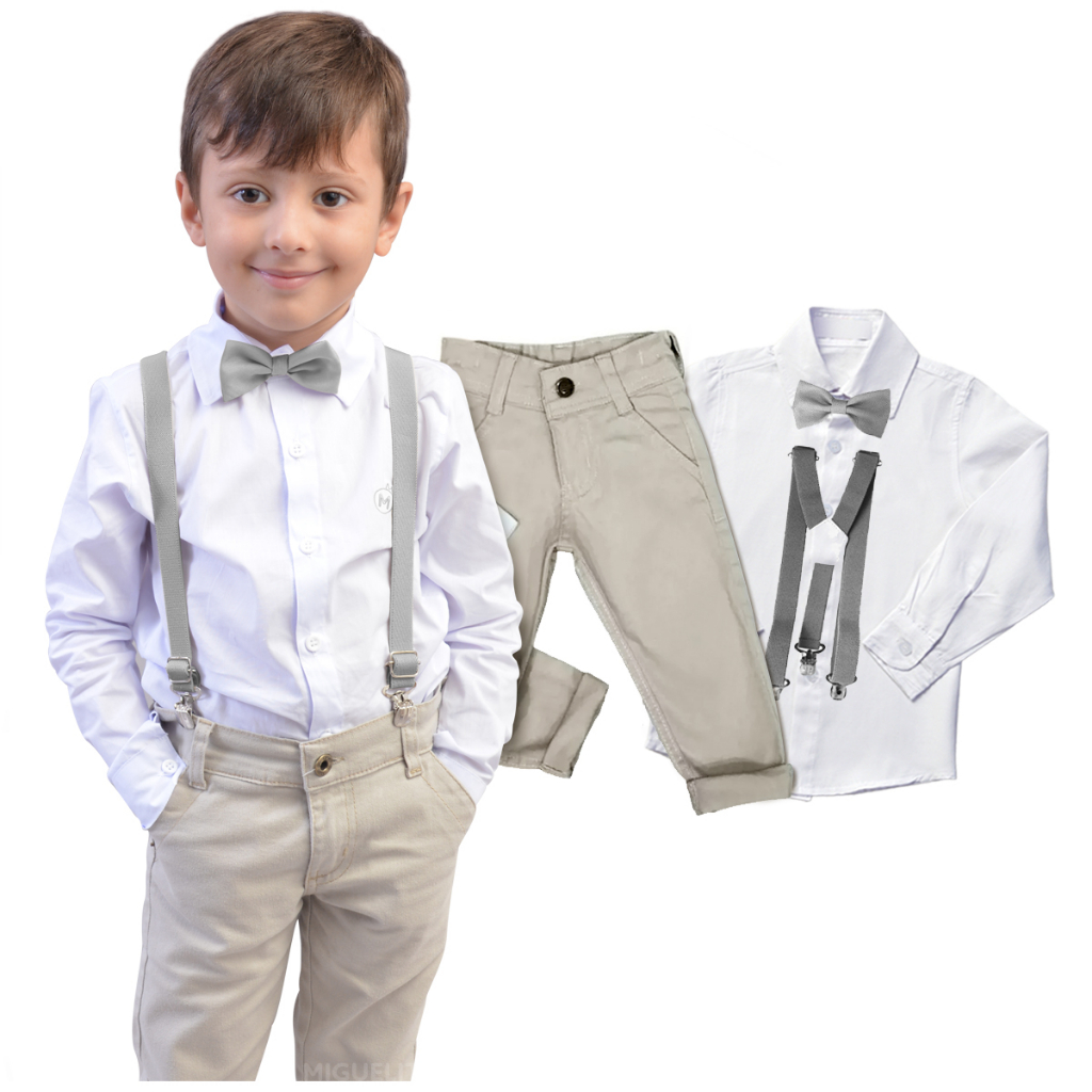 Conjunto Roupa De Casamento Menino Pajem Cinza 1 ao 16 C001 - Pó-Pô-Pano