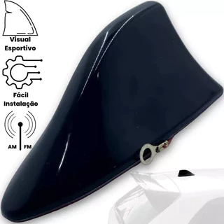 Antena De Teto Universal Shark Tubarão Preta Esportivo Am/fm