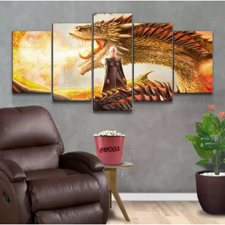 Quadros Decorativos 5 Peças Mosaico Game of Thrones 01