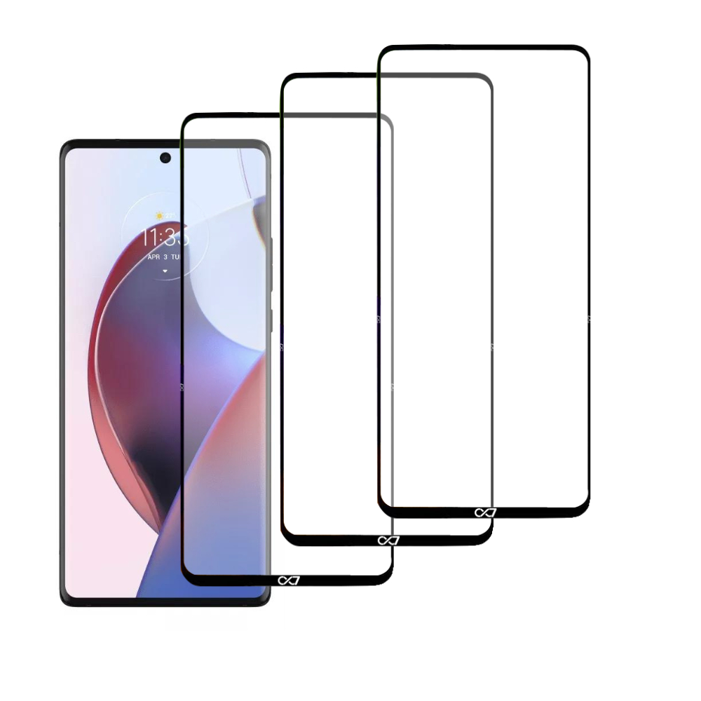 3X Película 9D De Cerâmica Para Moto Edge 30 Ultra (Tela 6.7") Proteção Total - C7 COMPANY