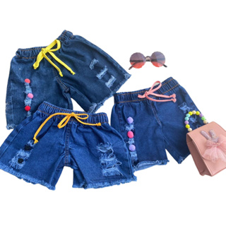 Kit 3 Short Jeans Infantil feminino Menina 1 a 5 anos