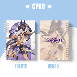 Caderno capa dura de Genshin Impact electro, RAIDEN SHOGUN YAEMIKO CYNO  KEQING