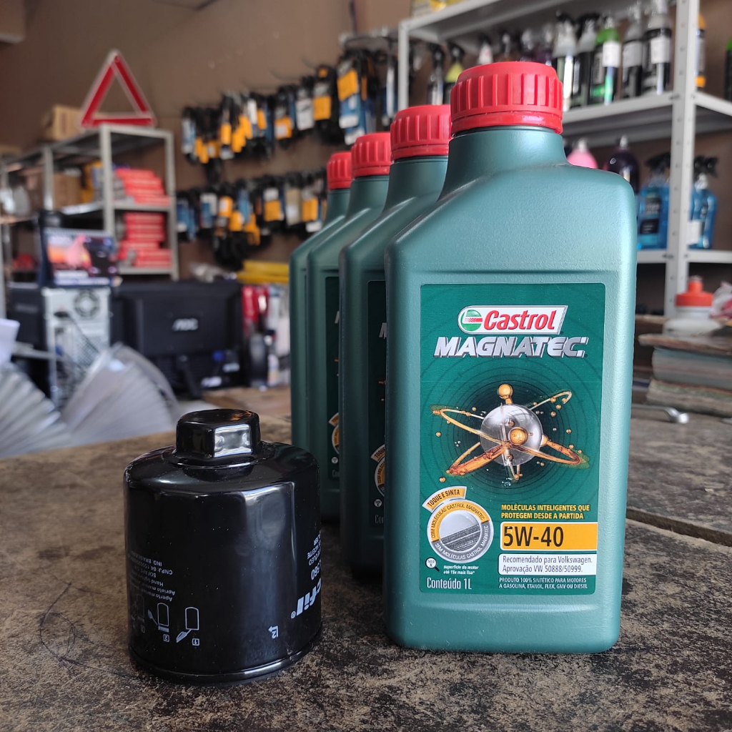 Kit Troca de oleo motor EA111 5W40 Castrol e Filtro Tecfil | Shopee Brasil