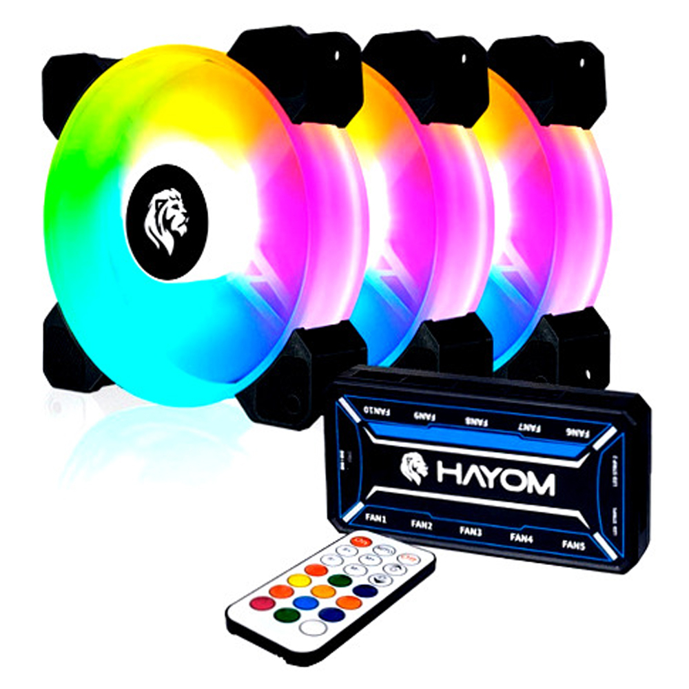 Kit 3 Cooler Fan Led RGB 120mm c/ controle remoto