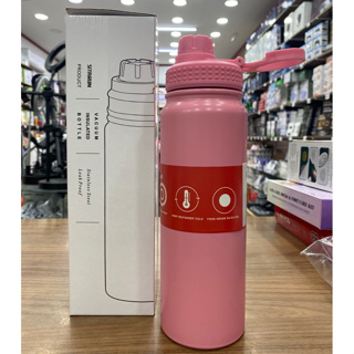 Garrafa térmica vácuo aço inoxidável dupla tampa portátil 800 ml