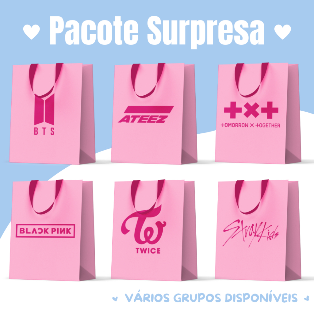 Pacote fanmade com mais de 20 itens de KPOP | BTS TXT STRAY KIDS ATEEZ ENHYPEN TWICE BLACK PINK E MUITO MAIS