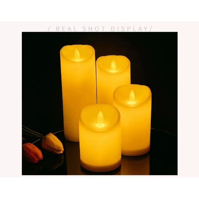 Vela Led Amarela Decorativa imita Chama Com Botão Decoração De