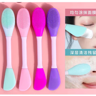 NOVO Pincel silicone máscara Escova / Espátula facial de silicone 2 em 1 Skin Care Massageadora