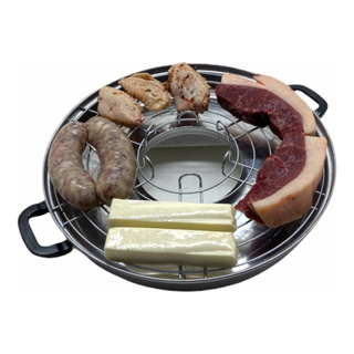 Churrasqueira Assadeira Grill Para Boca De Fogão Em Alumínio Polido Grelhados Carnes Peixes Legumes