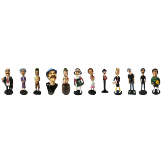 Bonecos Turma do Chaves 12 Personagens em Resina Kiko, Chiquinha, Madruga, Nhonho, Florinda, Girafales, Bruxa 71, Chaves, Seu Barriga