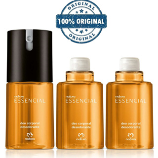 Natura Essencial Desodorante Deo Corporal Masculino | Kit 1 regular + 2 refil