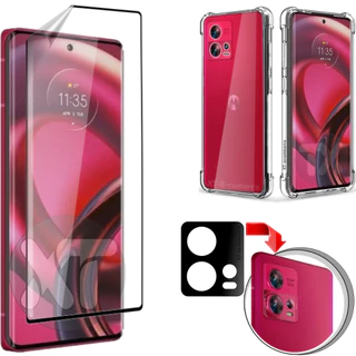 Película 9D Flexível | Película 3D da Câmera + Capinha Case Ainti Impacto Motorola Edge 30 Fusion