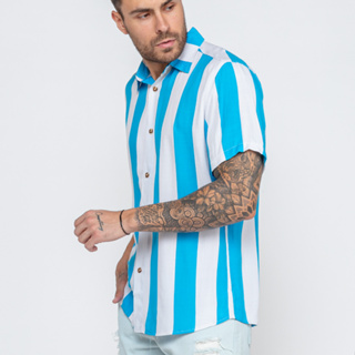 Camisa Slim Masculina Viscose Fit Colorida Colors Alta Qualidade