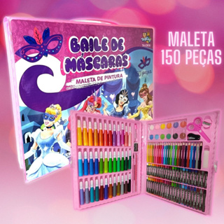 Maleta Pintura Infantil 150 Peças 30 Desenhos Estojo Escolar Completo  Presente Criança Menino Menina Grande Canetinhas Giz de Cera Lápis de Cor -  Lugari - Maleta / Conjunto Artístico - Magazine Luiza