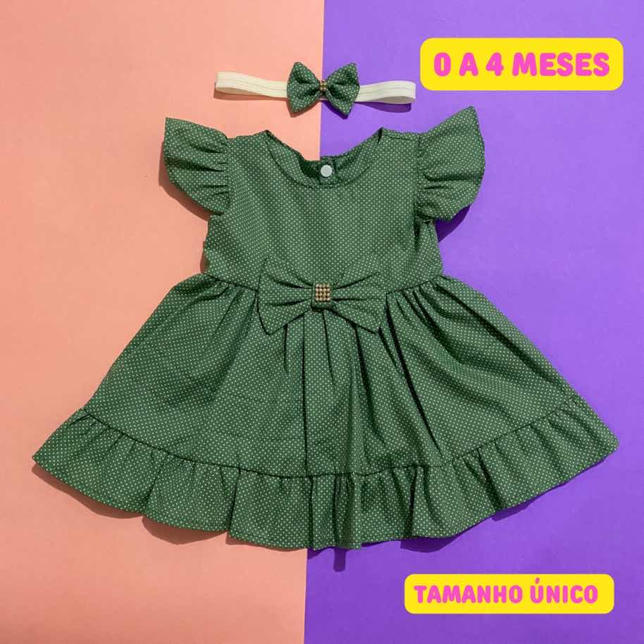 Vestido bebe menina roupa de bebê recem nascido 0 a 3 meses 100% algodão