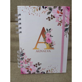 Agenda Feminina 2026 alfabeto floral personalizada - 30 modelos de capas.