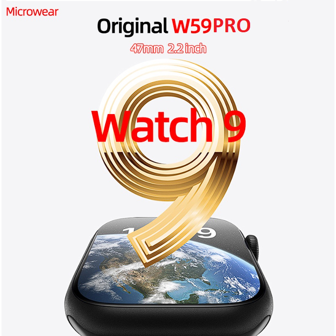 Smartwatch Watch 9 Pro W59 Pro Série 9 47mm Relógio Inteligente Feminino Masculino Lançamento 2023 Original