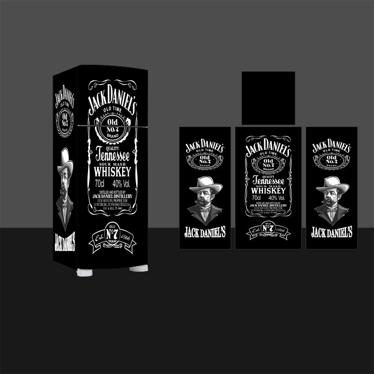 Adesivo Geladeira Freezer Completa Envelopamento wisky jack daniels