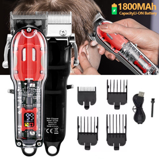 Maquina De Cortar Cabelo Transparente Professional Elétrica sem fio USB Anliu