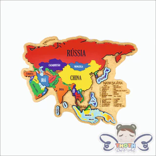 Mapa da Ásia Quebra-Cabeça, Educativo, Países e Capitais