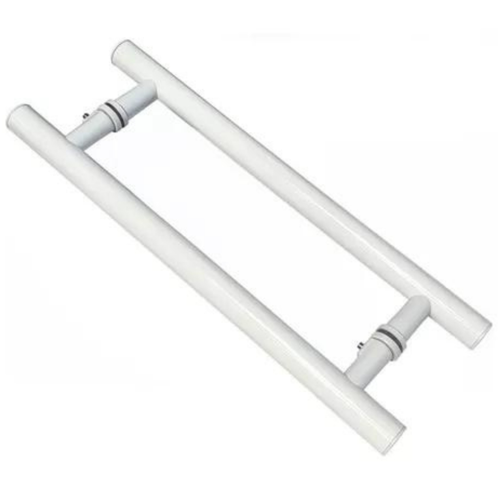 Puxador Tubular Para Portas de Madeira Vidro Alumínio Branco 40X30cm