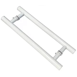 Puxador Tubular Para Portas de Madeira Vidro Alumínio Branco 40X30cm