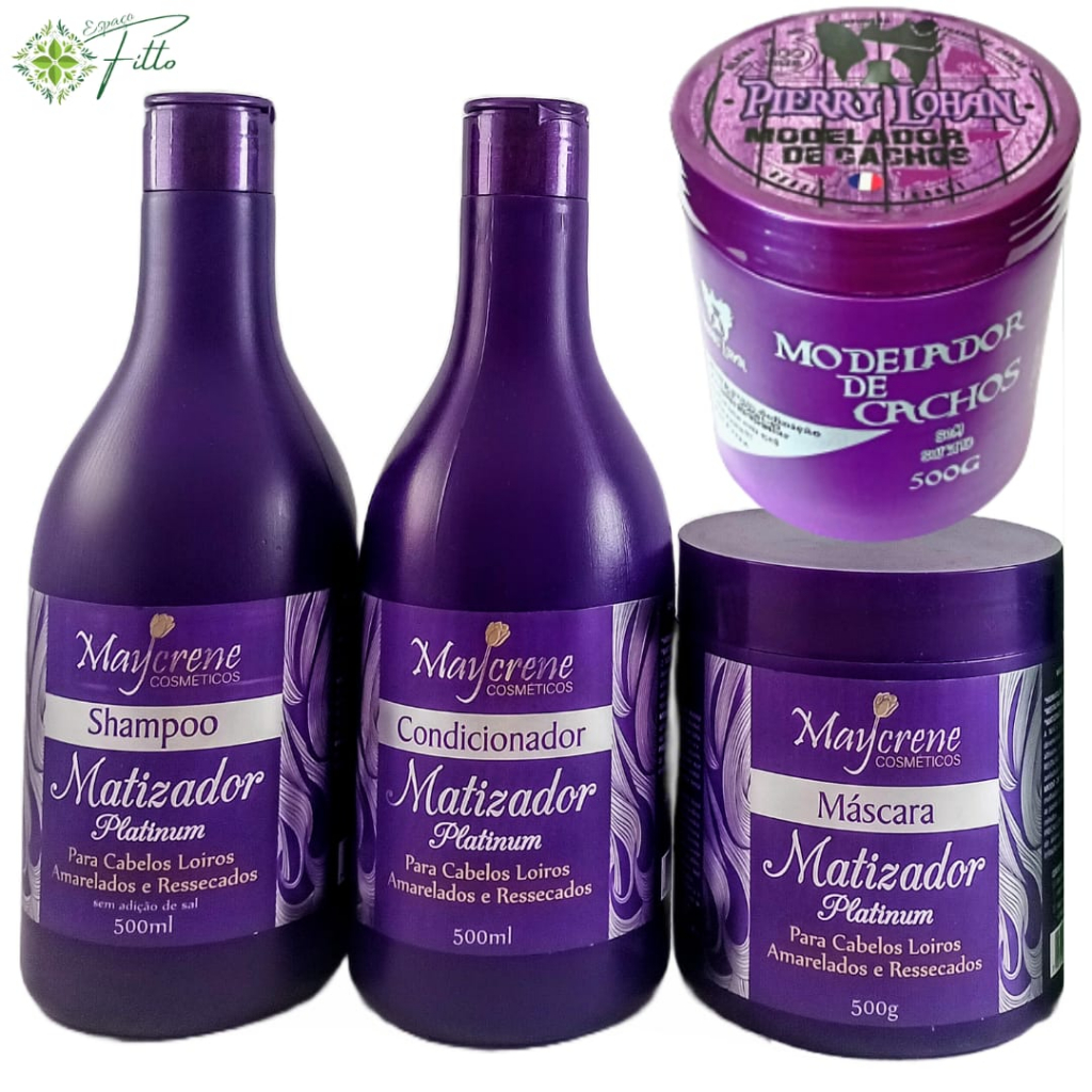 kit Matizador para platinar cabelos loiros Platinum Loiro + Modelador ...
