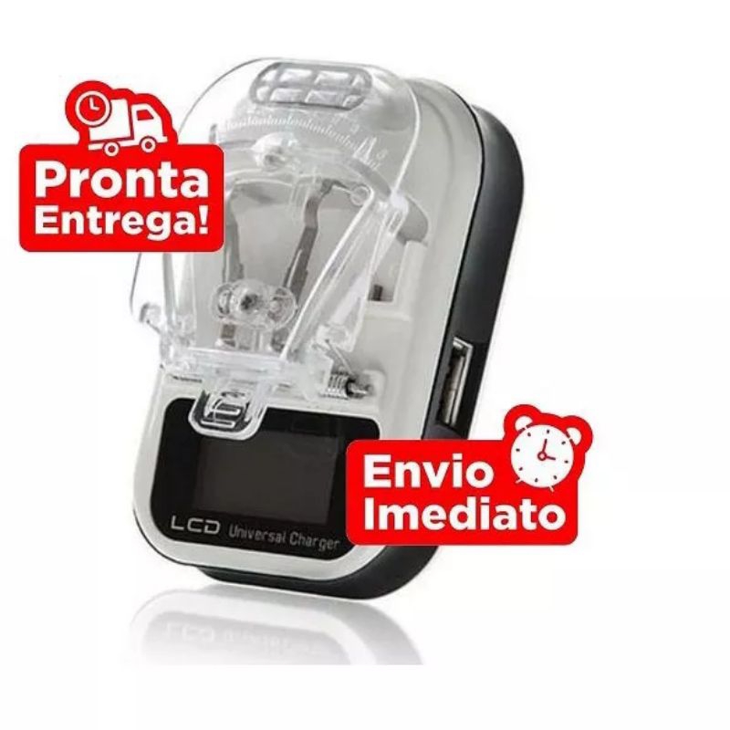 Carregador Universal Original C&B de Bateria Celular Visor Lcd Carga